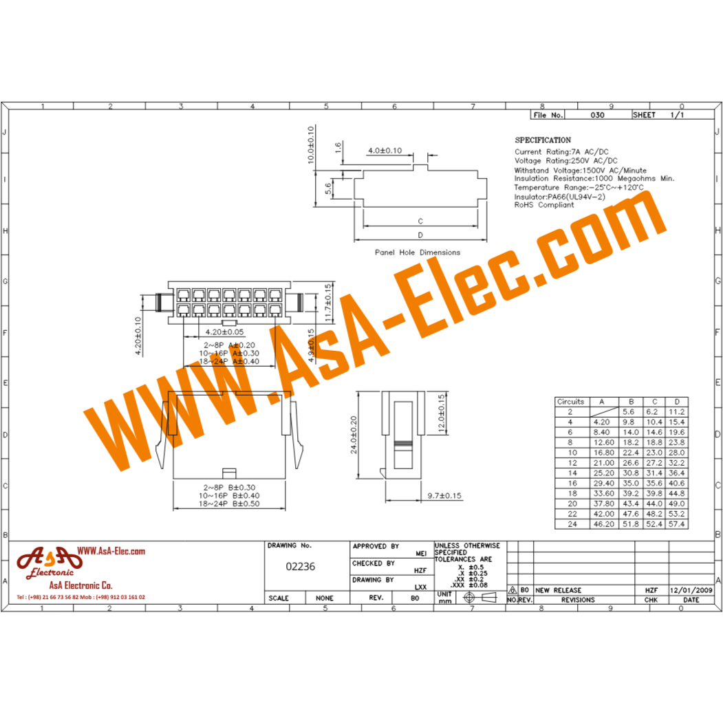 سوکت ATX 4.2 mm نر بین راهی مولکسی 18 پین