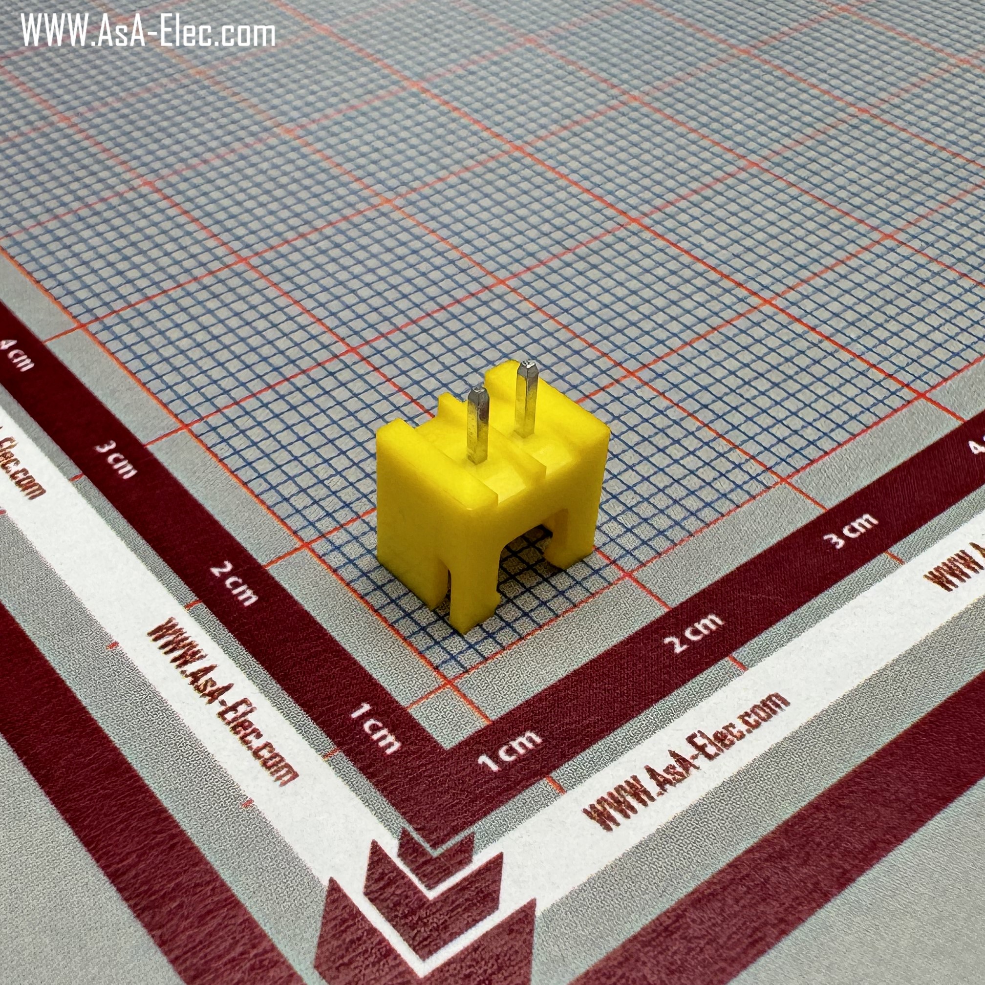 سوکت دزدگیری 2.5 میلیمتر 2 پین نر صاف زرد XH