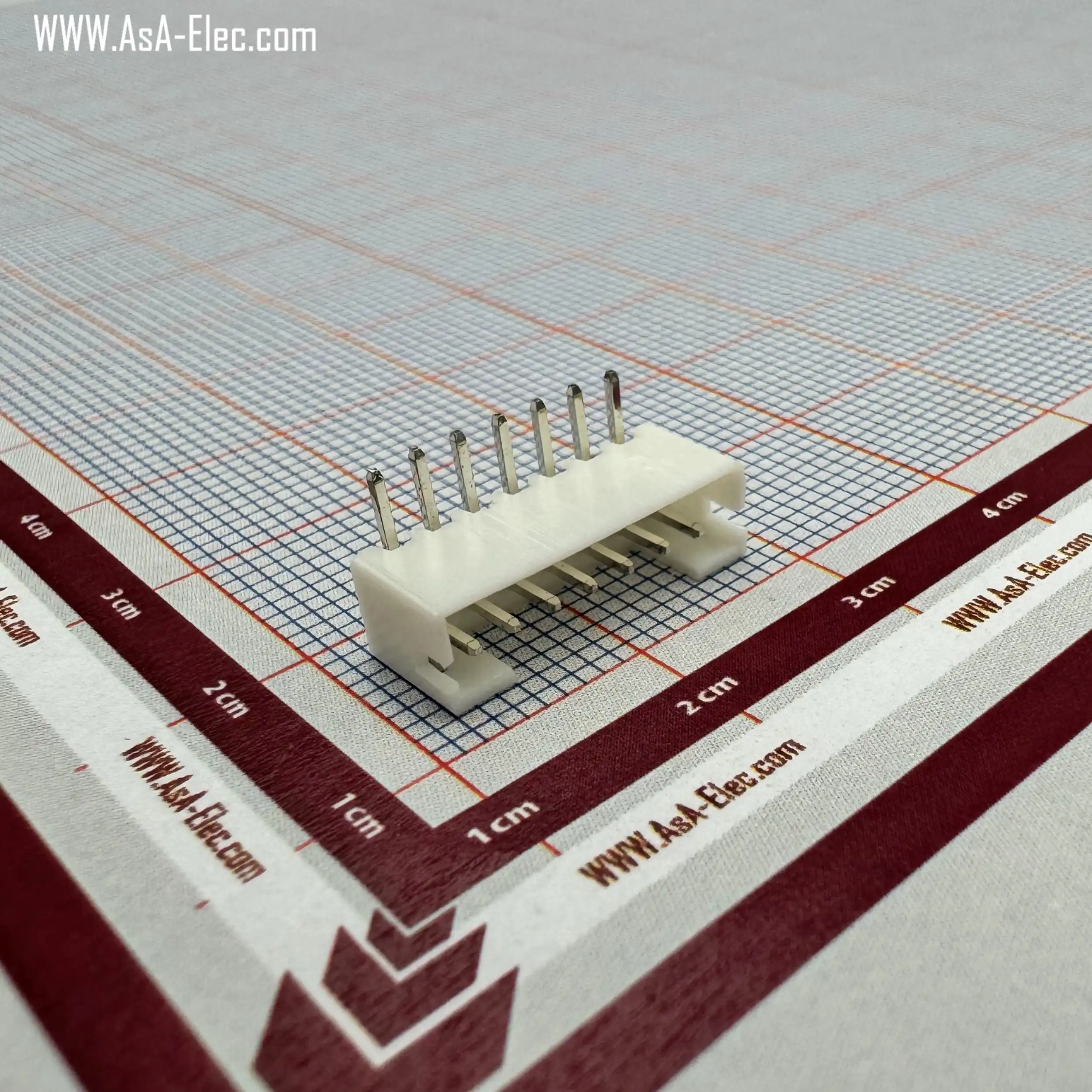 کانکتور مینیاتوری 2 میلی متر تک ردیفه 7 پین نر رایت سفید PH