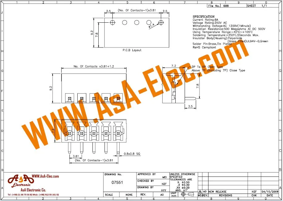 ترمینال فونیکسی 12 پین نر رایت و ماده PTR 3.81 MM