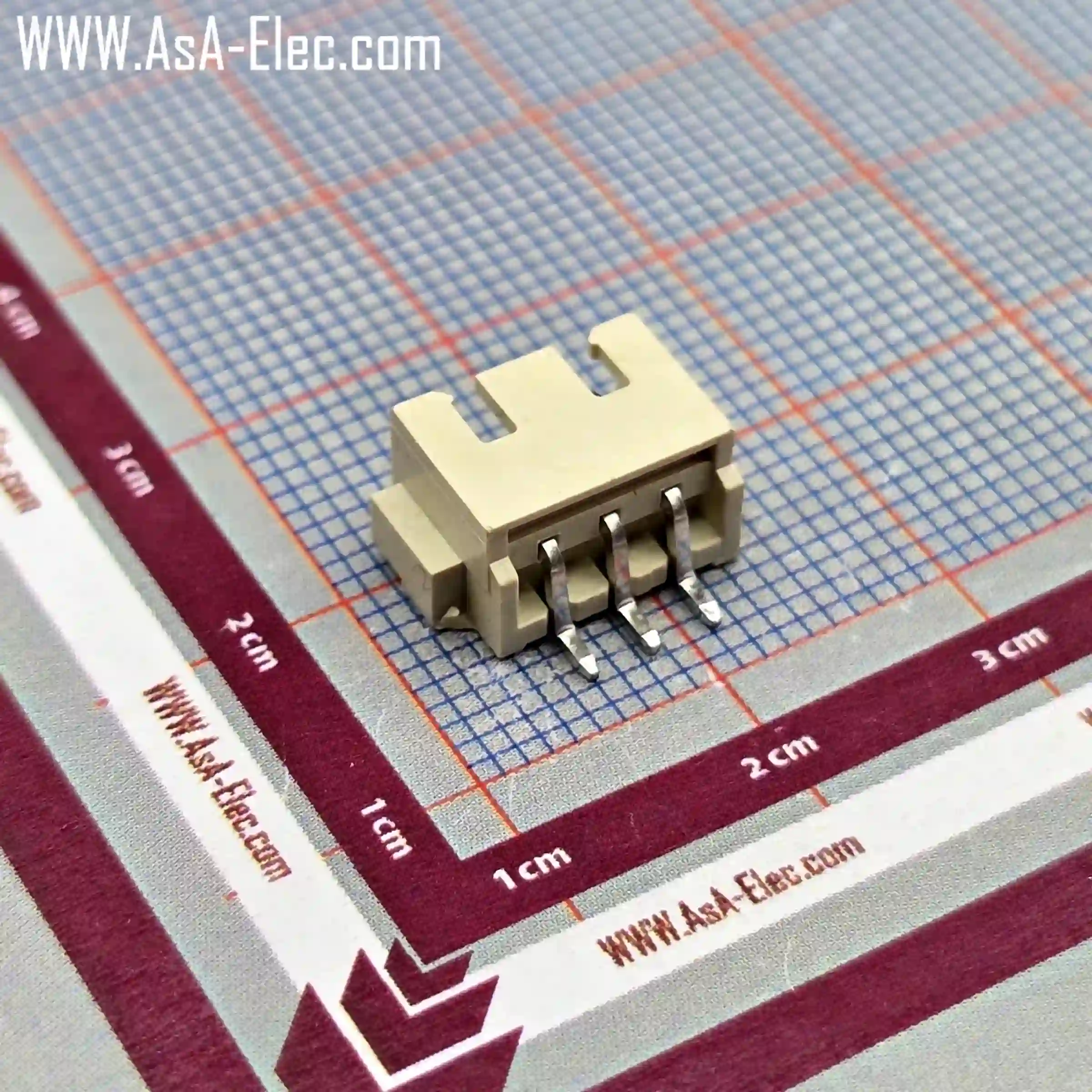 سوکت دزدگیری 2.5 میلیمتر 3 پین نر SMD سفید XH