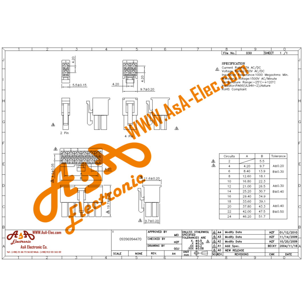 سوکت ATX 4.2 mm مادگی مولکسی 6 پین